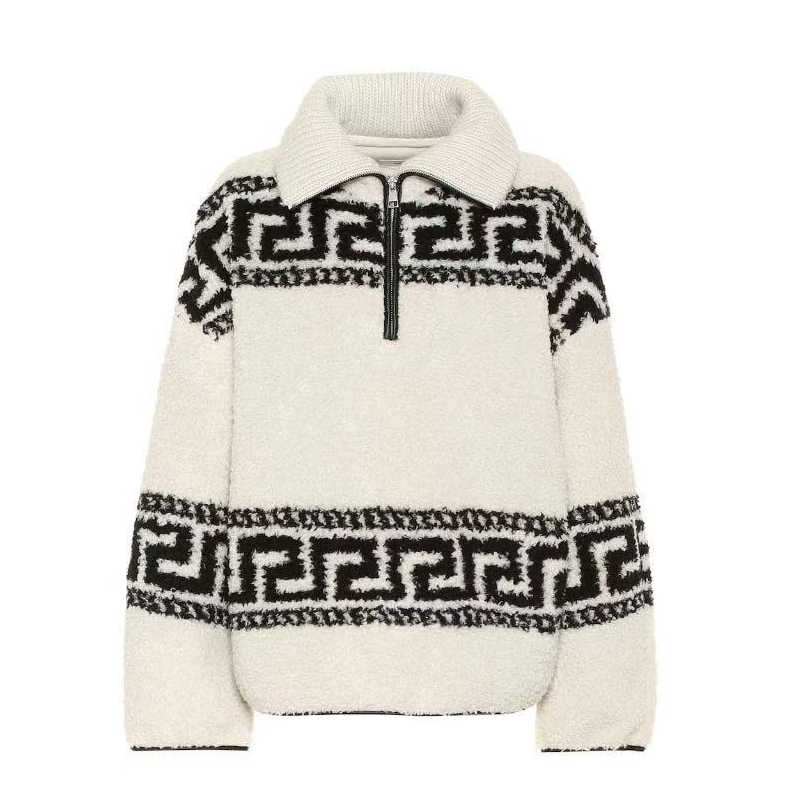 Short Zipper Polo Large Lapel Lamb Wool Loose Woolen Coat