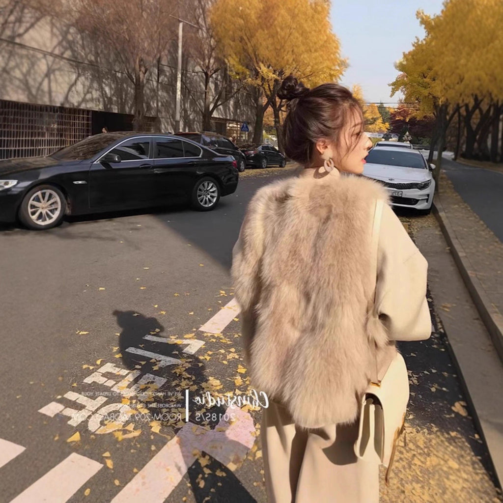 Women's Fashion Short Fluffy Vest Coat