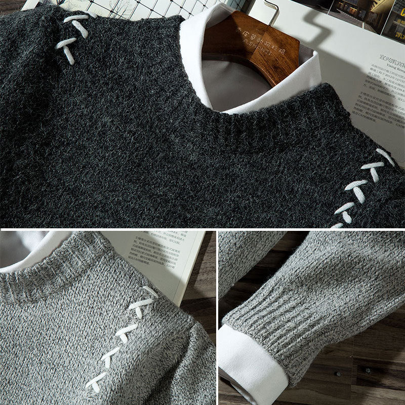 Round neck pullover Korean student knit sweater