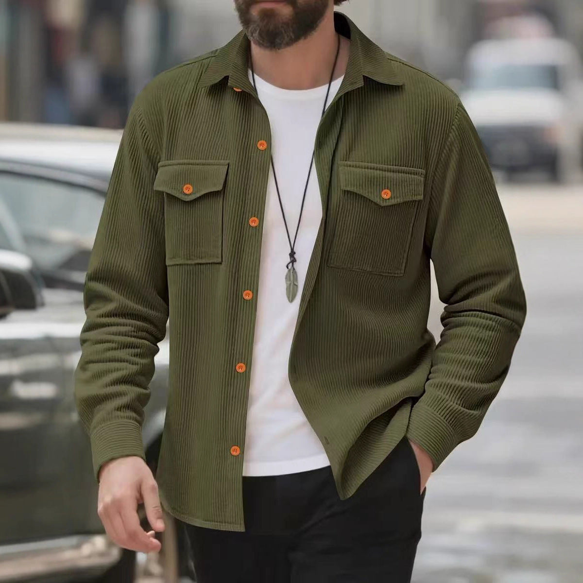 Men's Fashionable Solid Color All-matching Jacket