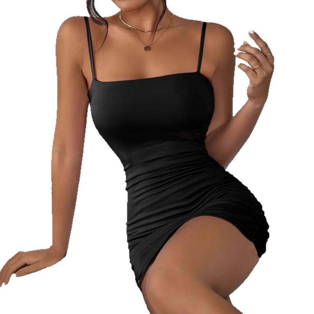 Stylish Sexy Solid Color Strapless Dress