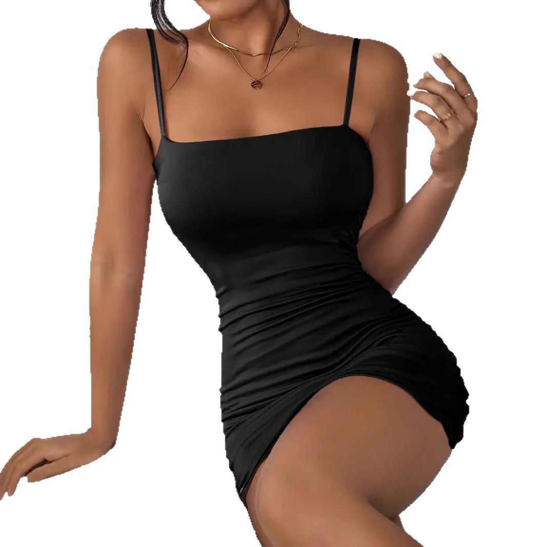 Stylish Sexy Solid Color Strapless Dress