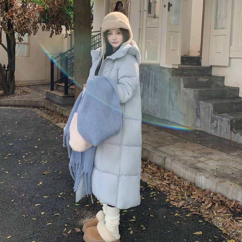 Long Down Women's Loose Cotton Padded Jacket Hooded Cotton-padded Coat