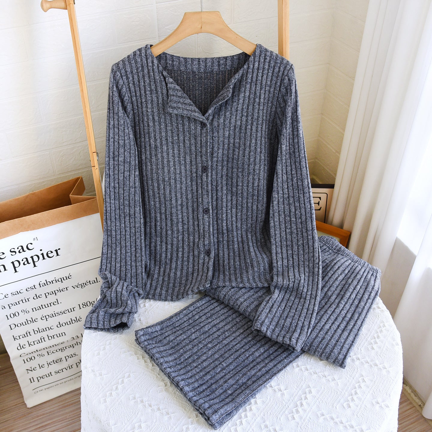 Women's Pure Desire Style Long Sleeve Pants Slimming And Warm Suit