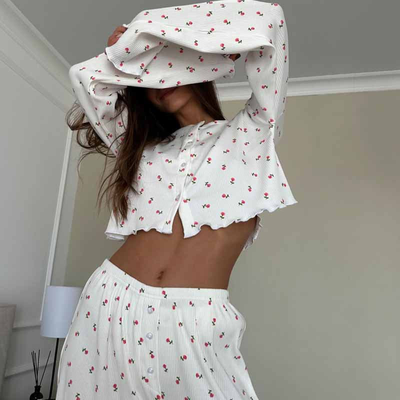 Women's Casual Cool Printed Suspender Shorts Pajamas Two-piece Set
