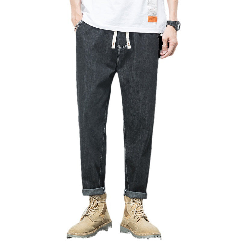 Men's Loose Plus Size Elastic Waist Jeans