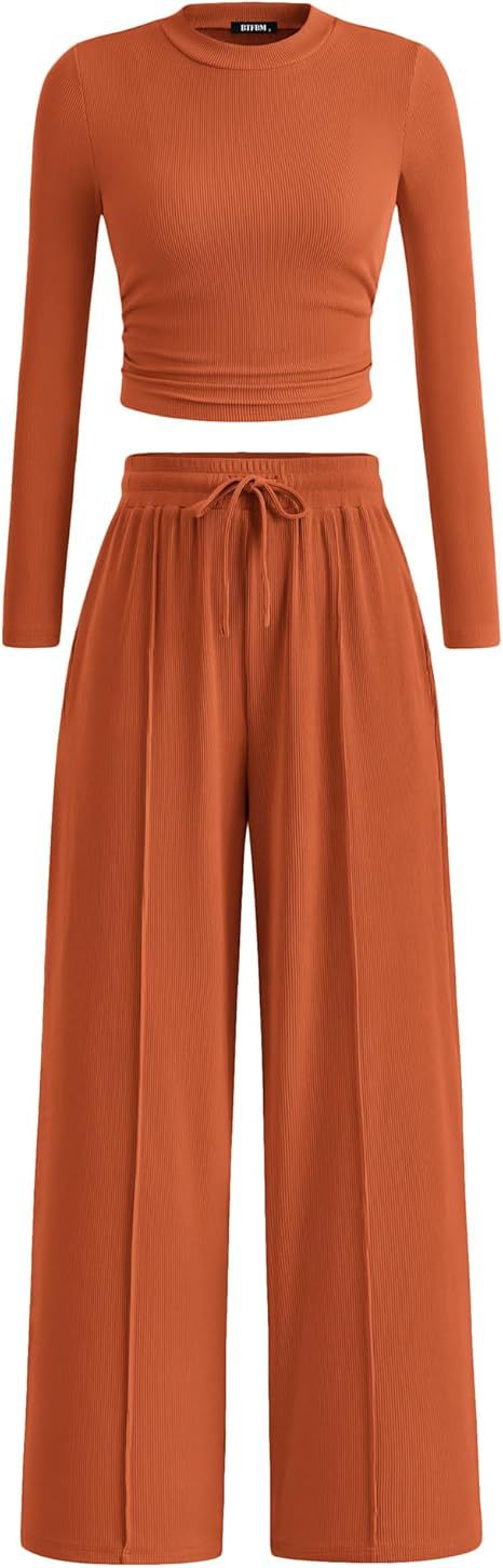 Women's Rib Fashion Navel Casual Suit