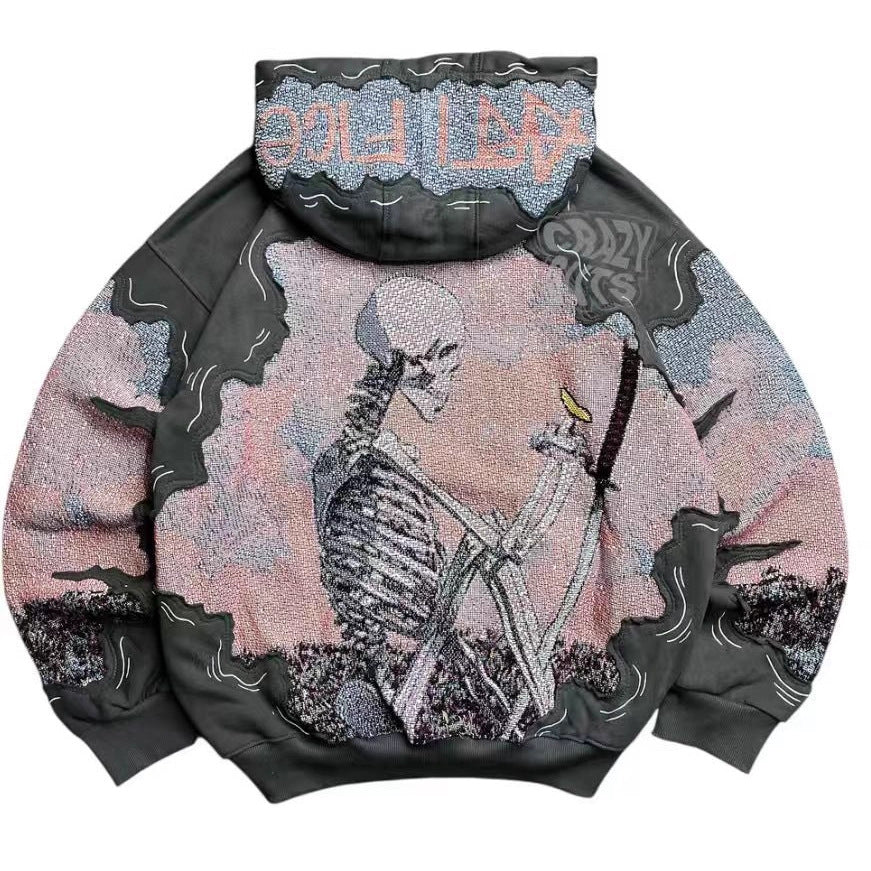 Women's Printed Hooded Long Sleeve Street Fashion Sweatshirt