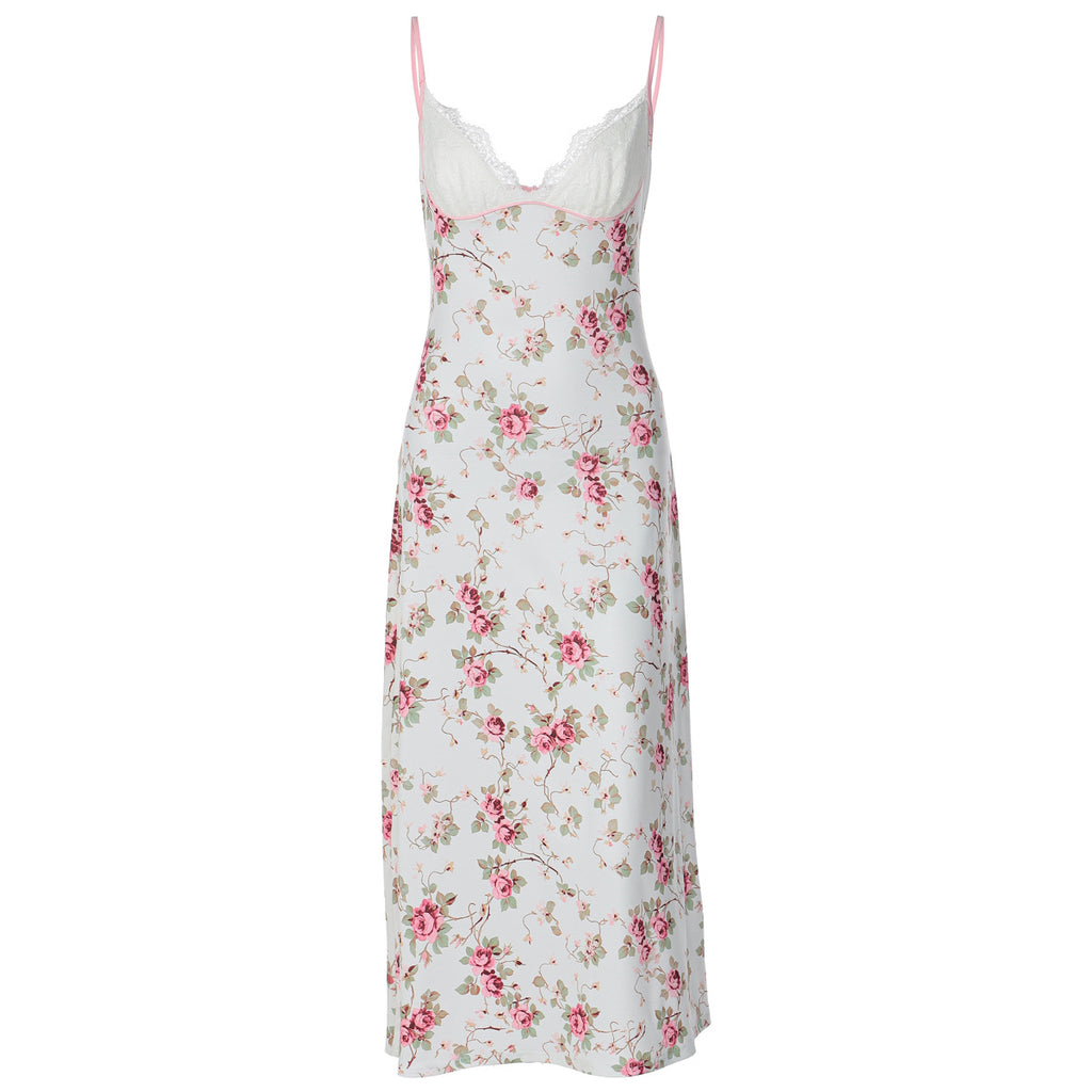 Floral Sexy Patch Lace Long Polyester Dress