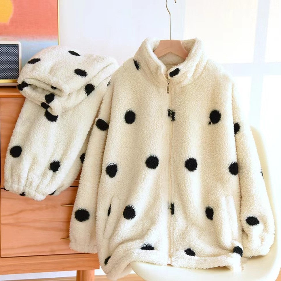 Women's Fleece-lined Thick Casual Loose Suit For Outdoor Wear