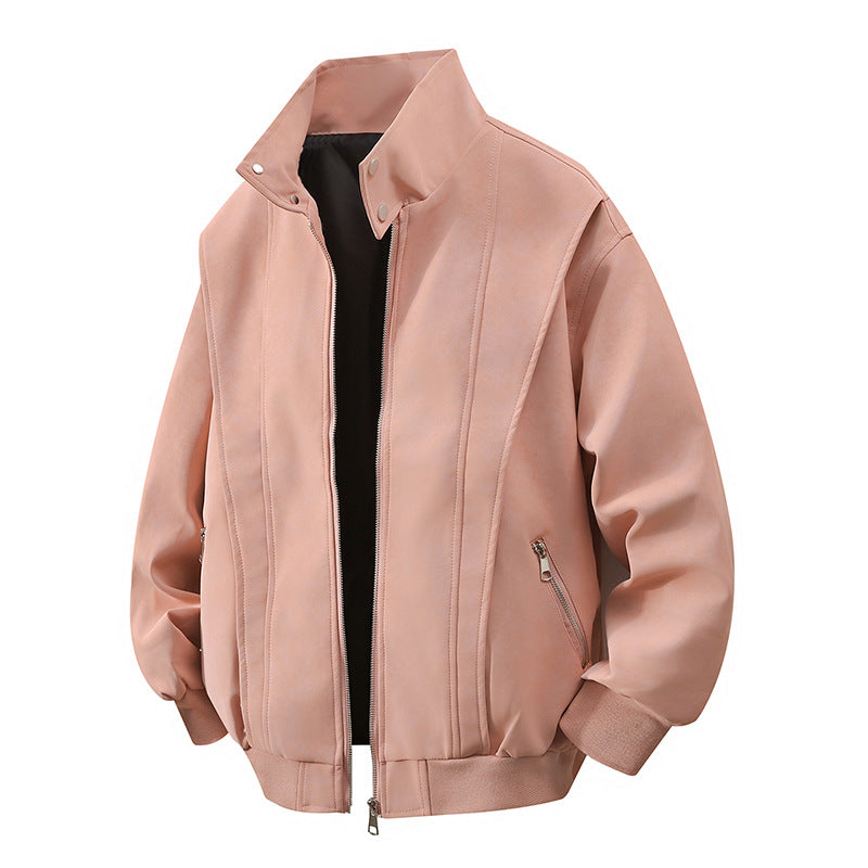 Jacket Men's And Women's Retro Loose Washed-out Leather Coat