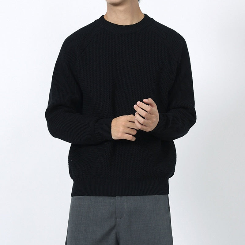 Men's Round Neck Sweater With A Light Luxury And High-end Casual Feel