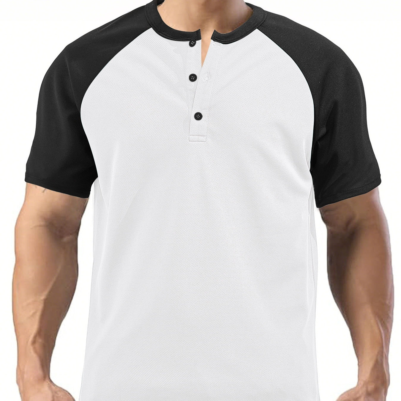 Men's Moisture-wicking Loose Color-block Short Sleeve Shirt