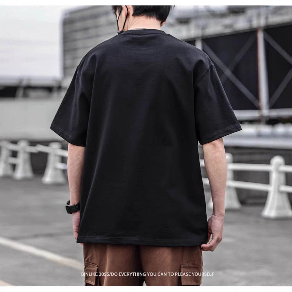 Short Sleeve Men's Simple Printed Top