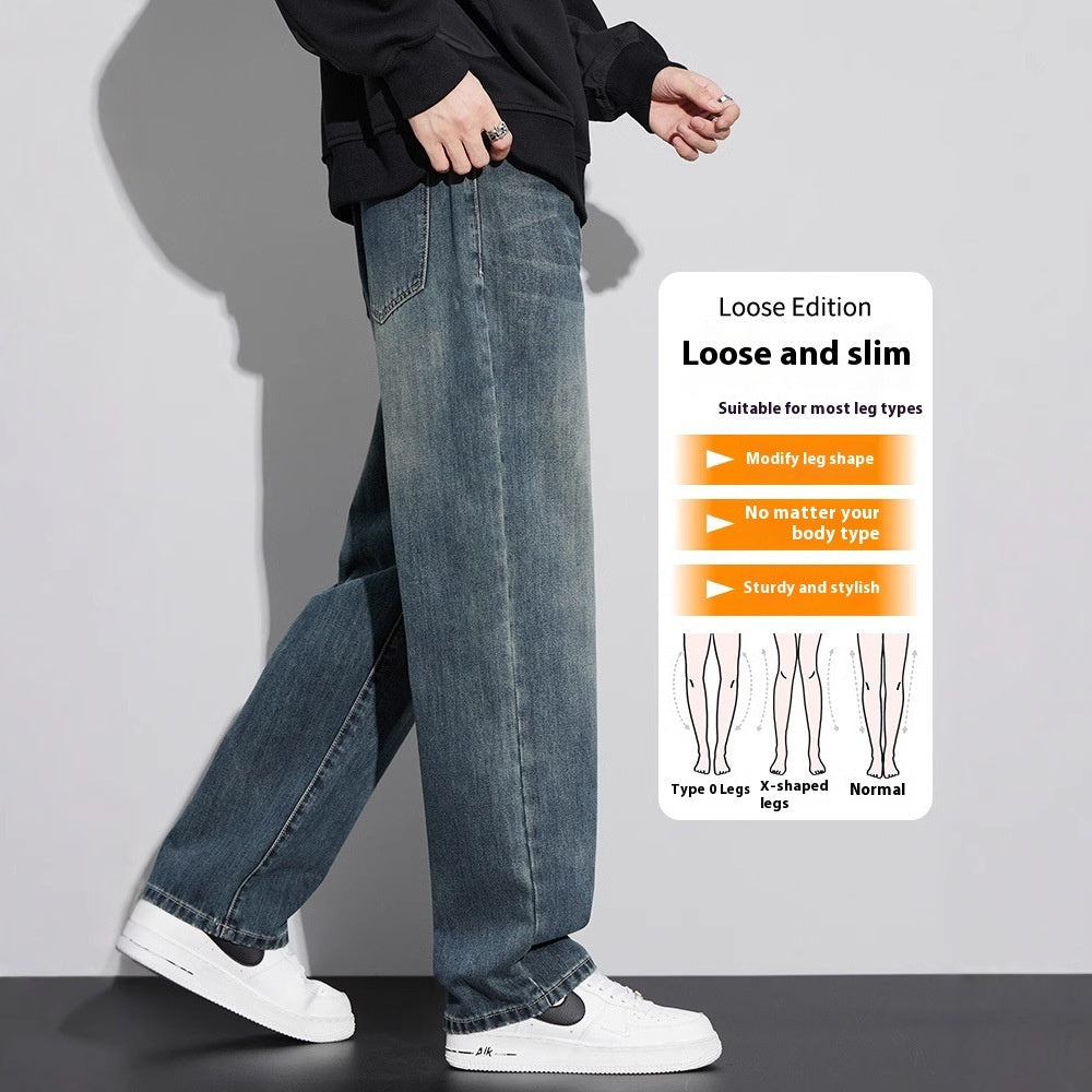 Retro Nostalgic Straight Jeans For Men