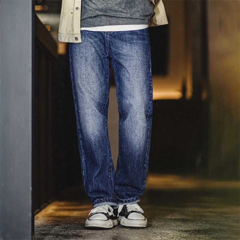 American Retro Gradient White Worn Jeans