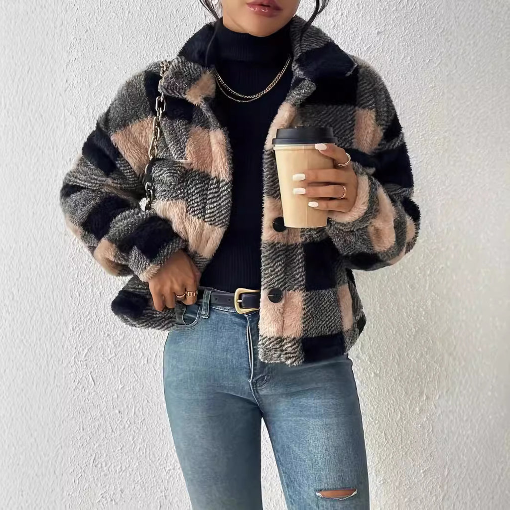 Printed Button Casual Cardigan Coat Female