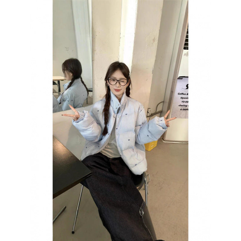 Women's Bow All-matching Thickened Coat