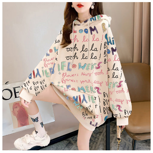 High-end Hooded Sweater Women's Mid-length