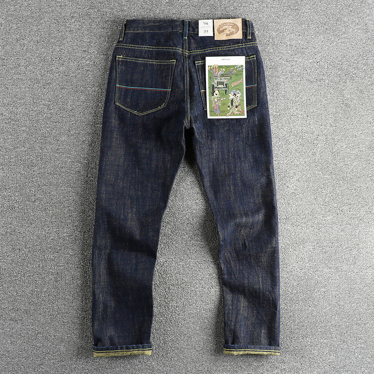Colored Cotton Vintage Jeans Trousers For Men
