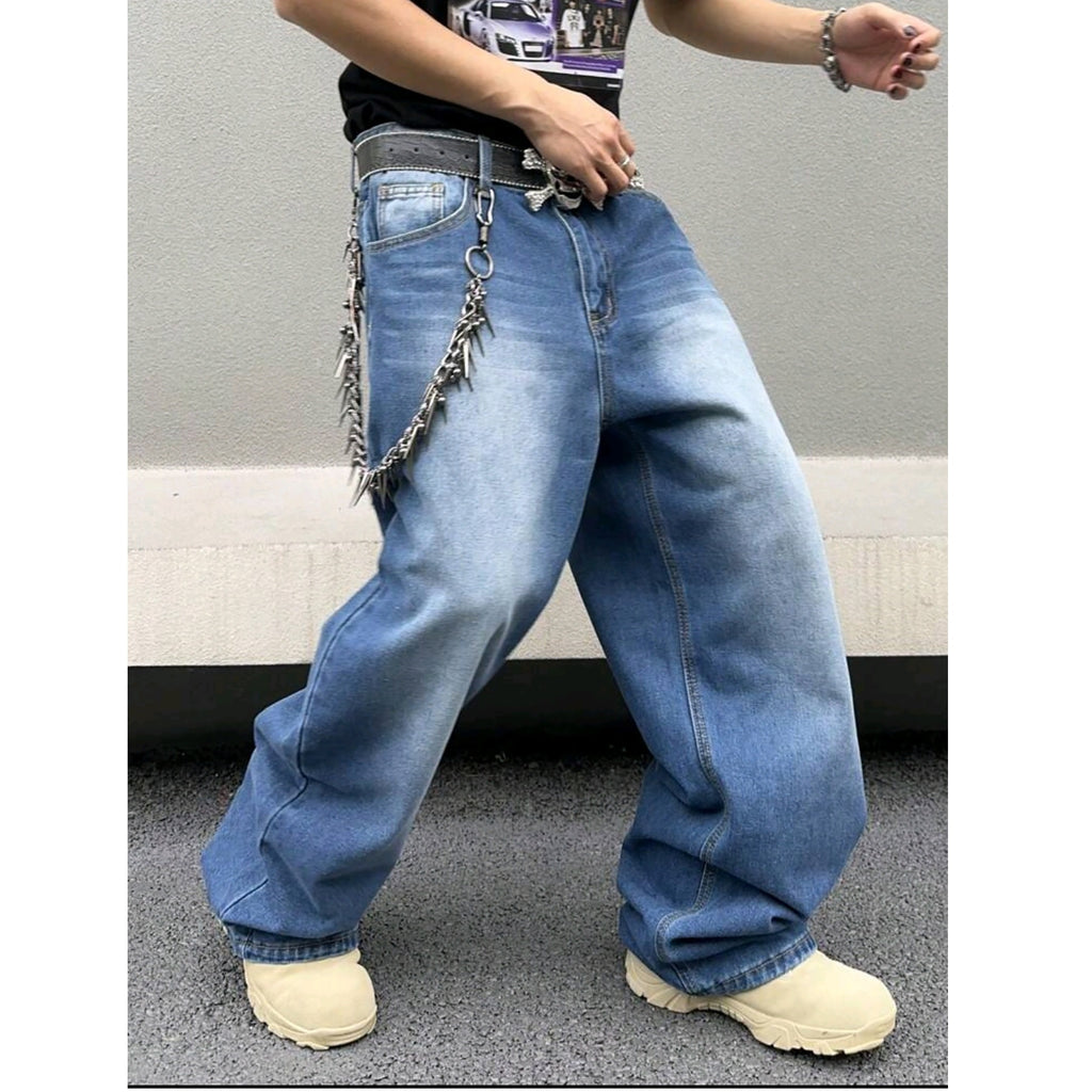 Men's Jeans Autumn And Winter Straight Loose Wash