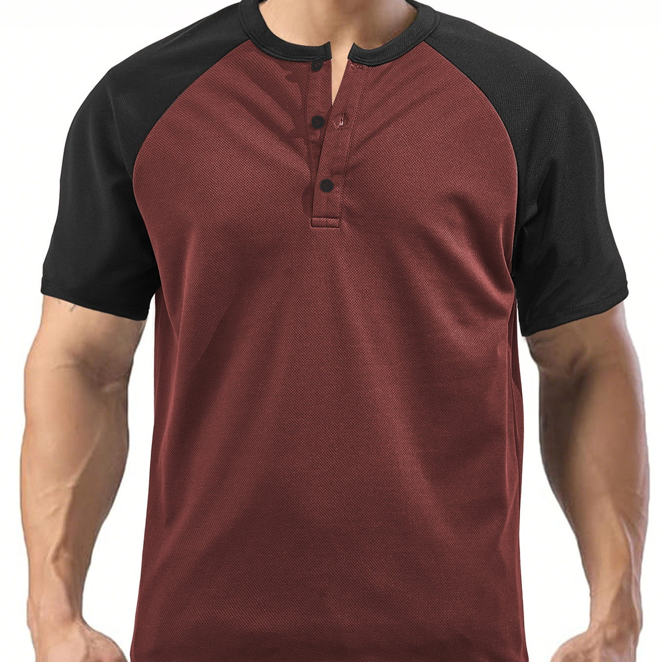 Men's Moisture-wicking Loose Color-block Short Sleeve Shirt