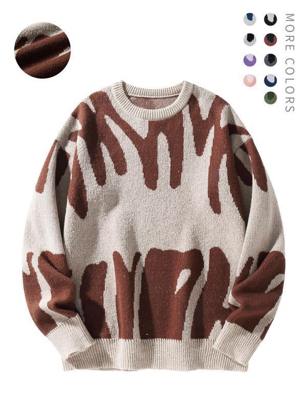Men's Minimalist Printed Versatile Knit Sweater