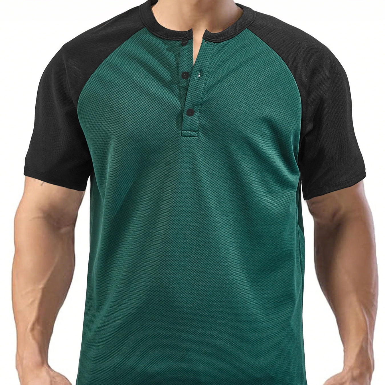 Men's Moisture-wicking Loose Color-block Short Sleeve Shirt