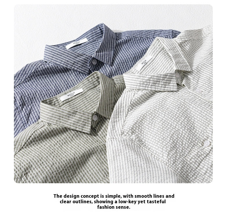 Men's Short Sleeve Casual Trend Cotton Shirt All-matching
