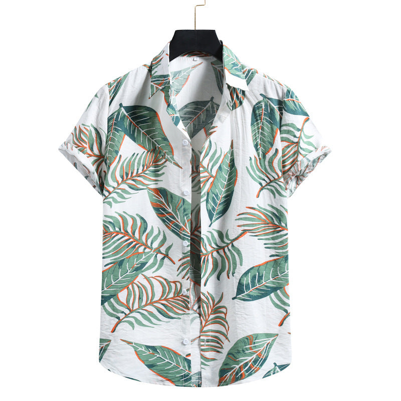 Men's Summer Loose V-neck Short-sleeved Shirt