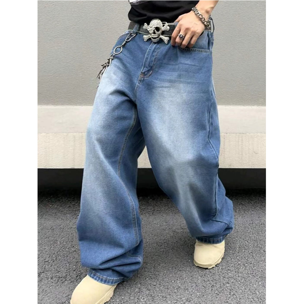 Men's Jeans Autumn And Winter Straight Loose Wash
