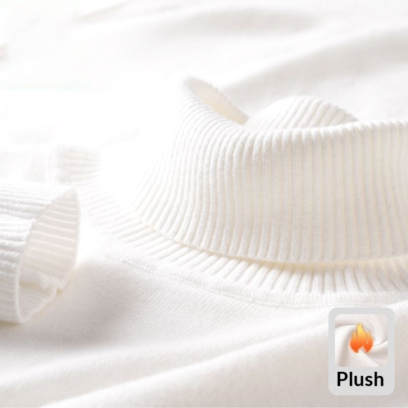 Knitted Sweater Men Soft Skin-friendly Casual Warm High-neck Sweater