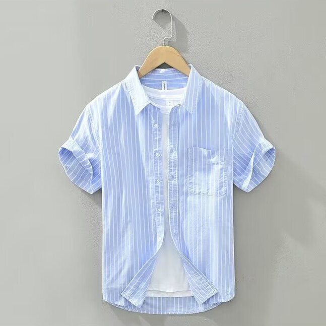 Summer Japanese Tie-dye Printed Short-sleeved Shirt Men
