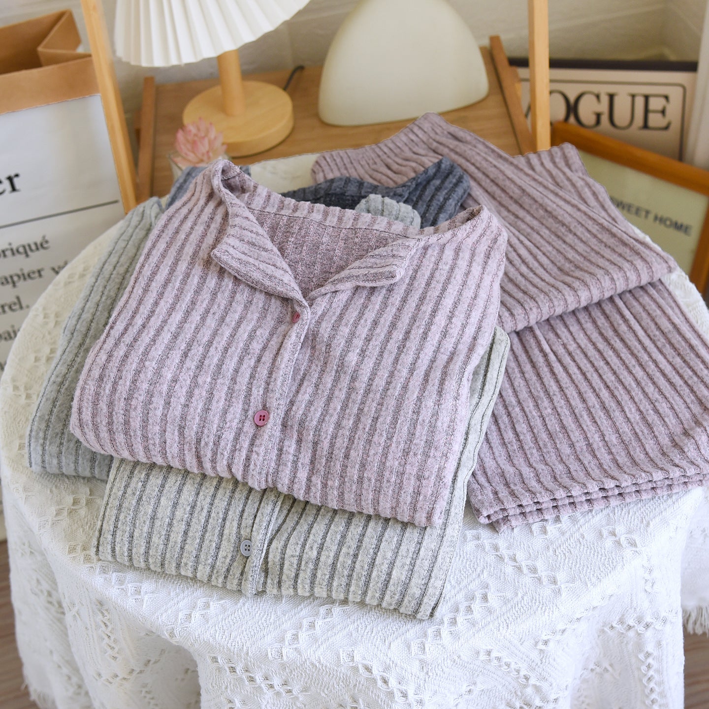 Women's Pure Desire Style Long Sleeve Pants Slimming And Warm Suit