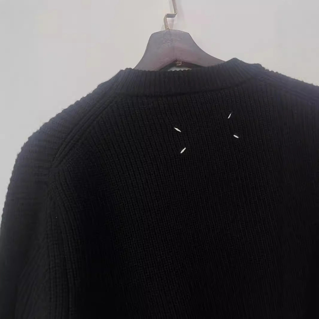 Wool Sweater Foreign Trade Gray Black Round Neck Loose Pullover Knitwear Unisex