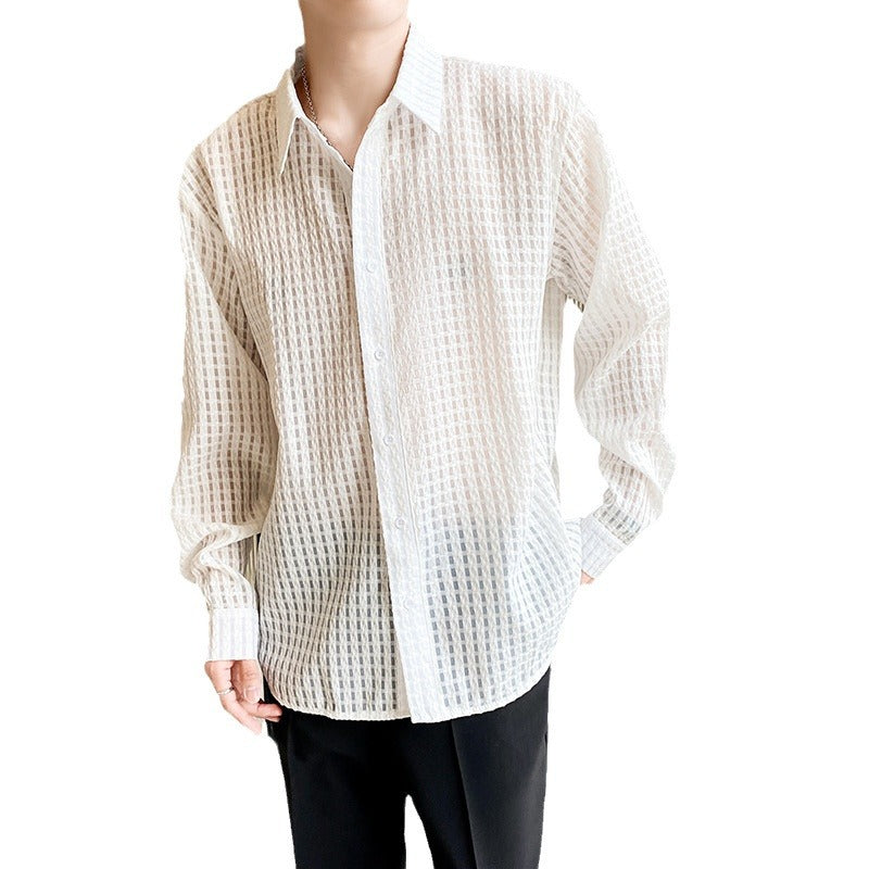 Loose Draping Inner White Plaid Shirt