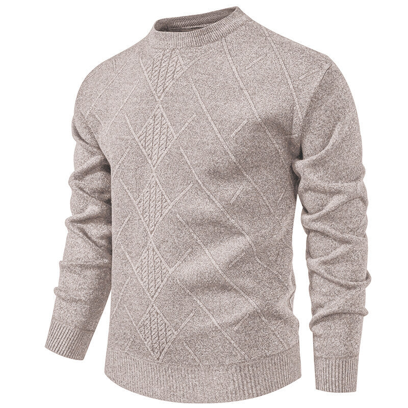 Fleece-lined Thick Round Neck Knitted Undershirt