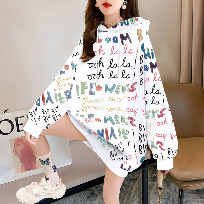 High-end Hooded Sweater Women's Mid-length