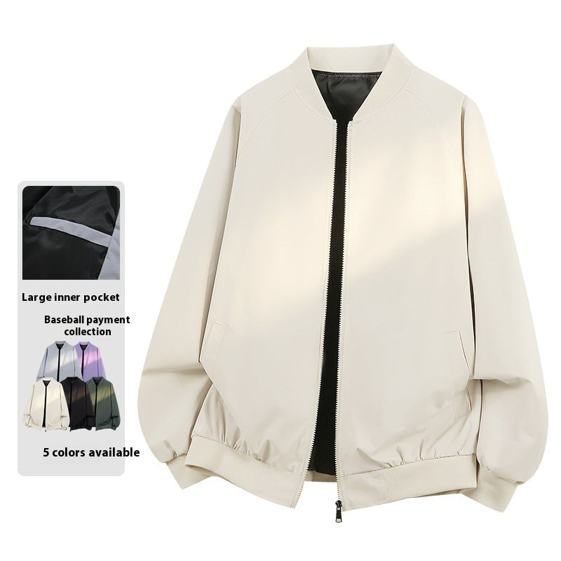 Baseball Uniform Jacket Men's Stand Collar Baggy Coat Factory Clothing