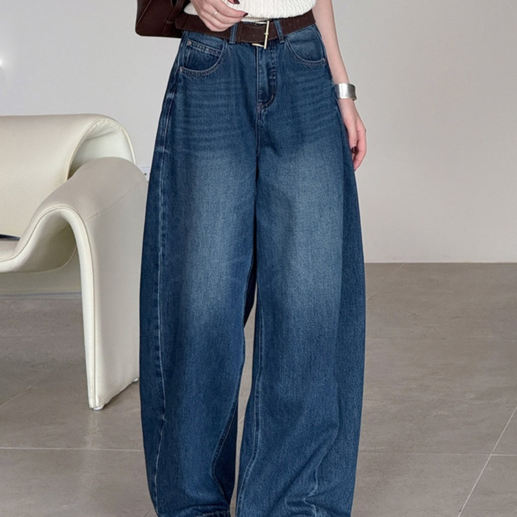 Women's Loose Casual High Waisted Wide Leg Jeans